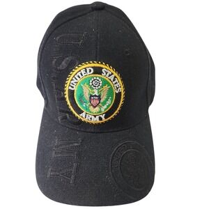 Old‎ Glory US Army Hat Baseball Cap Military Embroidered Logo Black One Size